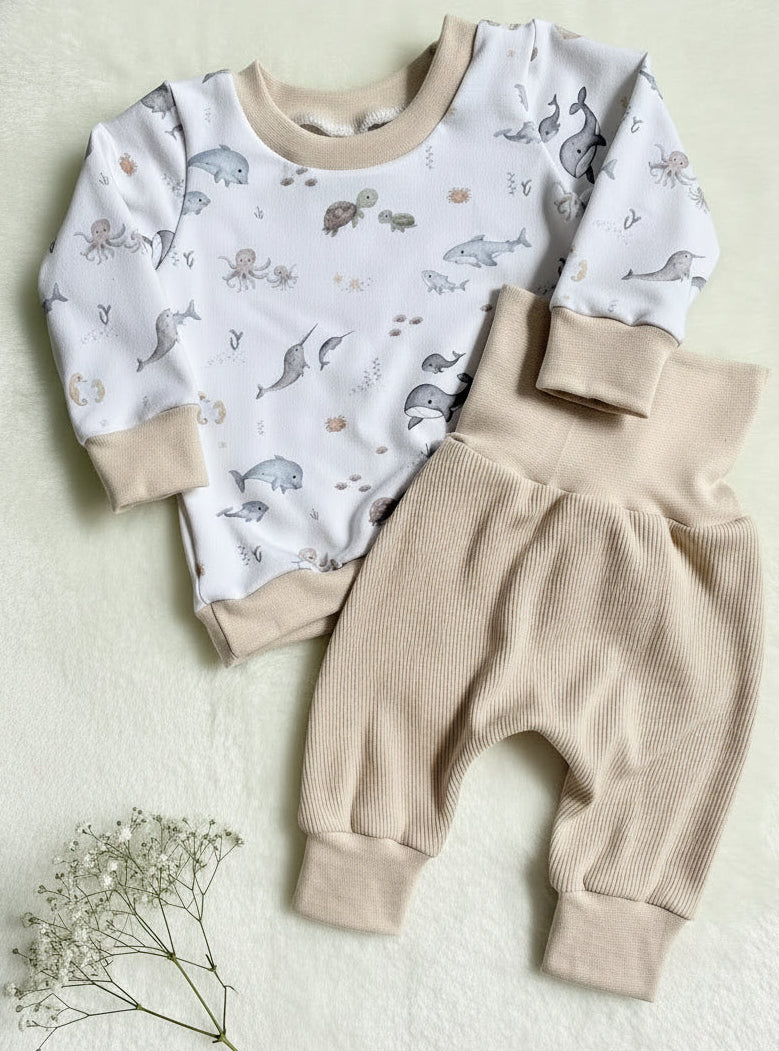 "Under the Sea" - Sweater in 62 und Pumphose in 50/56