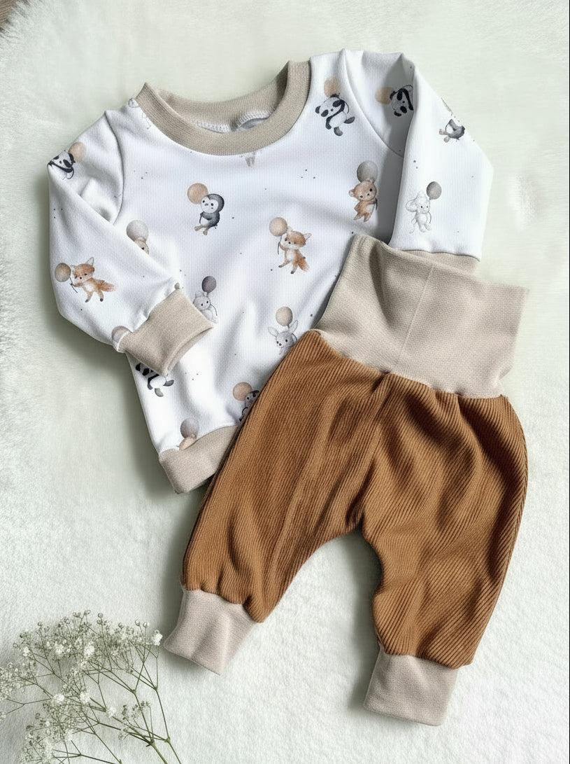 "Flying friends" - Sweater in 62 und Pumphose in 50/56