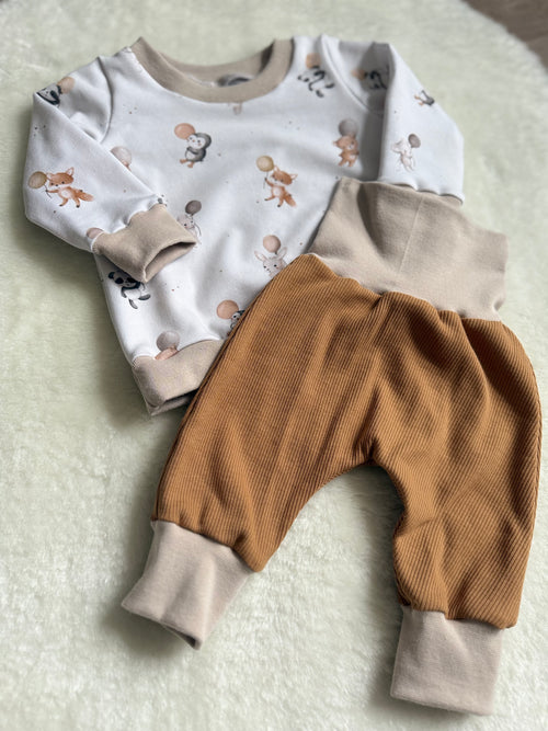 "Flying friends" - Sweater in 62 und Pumphose in 50/56