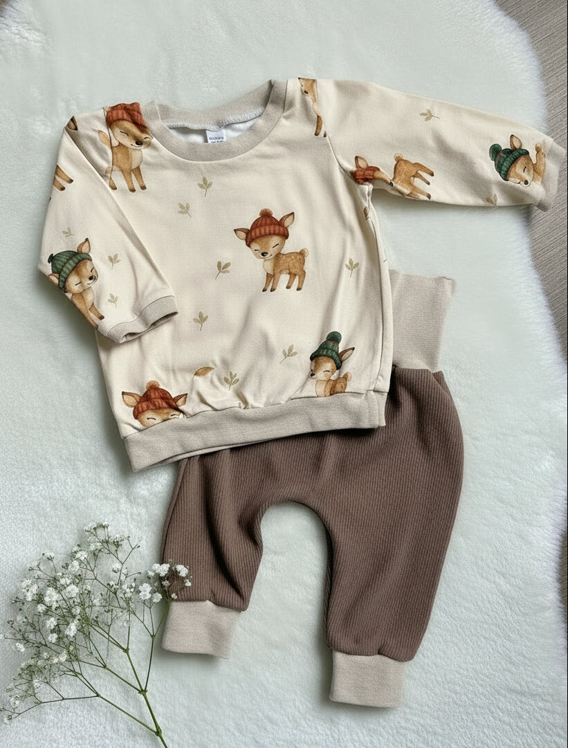 "Happy reindeer" - Sweater in 68 und Pumphose in 62/68