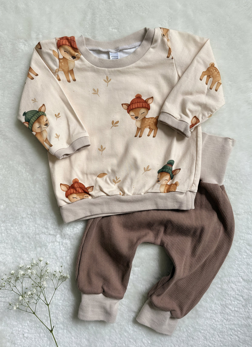 "Happy reindeer" - Sweater in 68 und Pumphose in 62/68