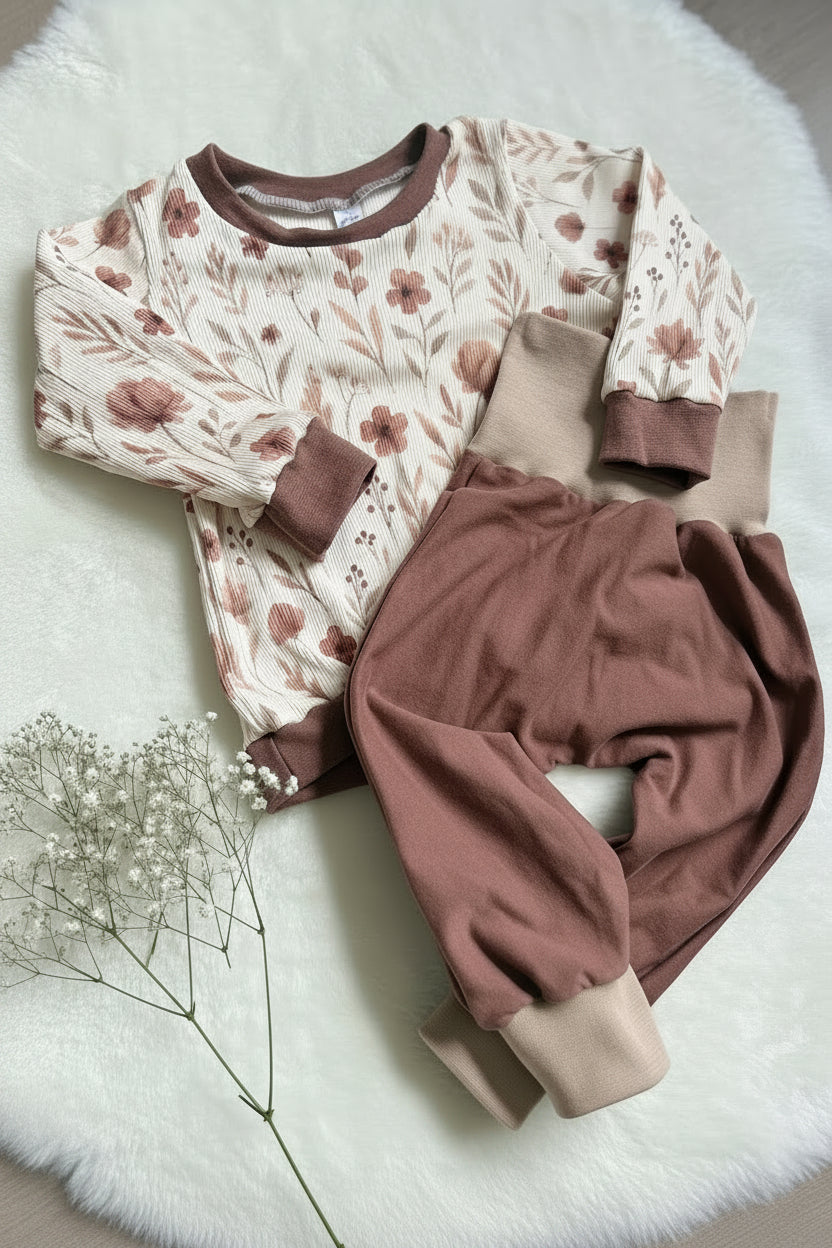 "Romantic Flower" - Sweater in 74 und Pumphose in 74/80