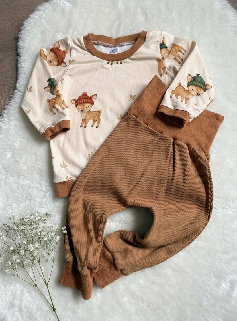 "Happy reindeer 2.0" - Sweater in 74 und Pumphose in 74/80