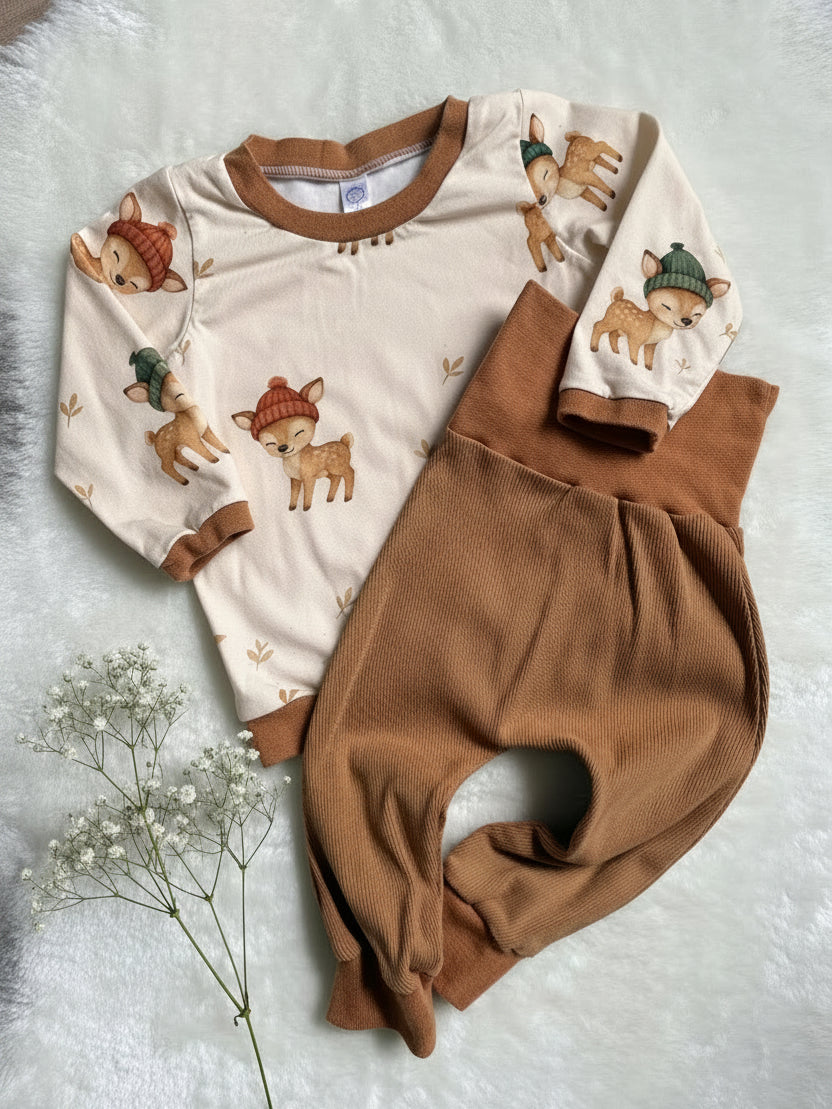 "Happy reindeer 2.0" - Sweater in 74 und Pumphose in 74/80