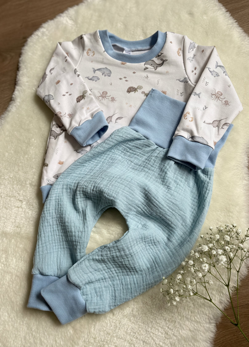 "Under the sea" - Sweater in 80 und Pumphose in 74/80