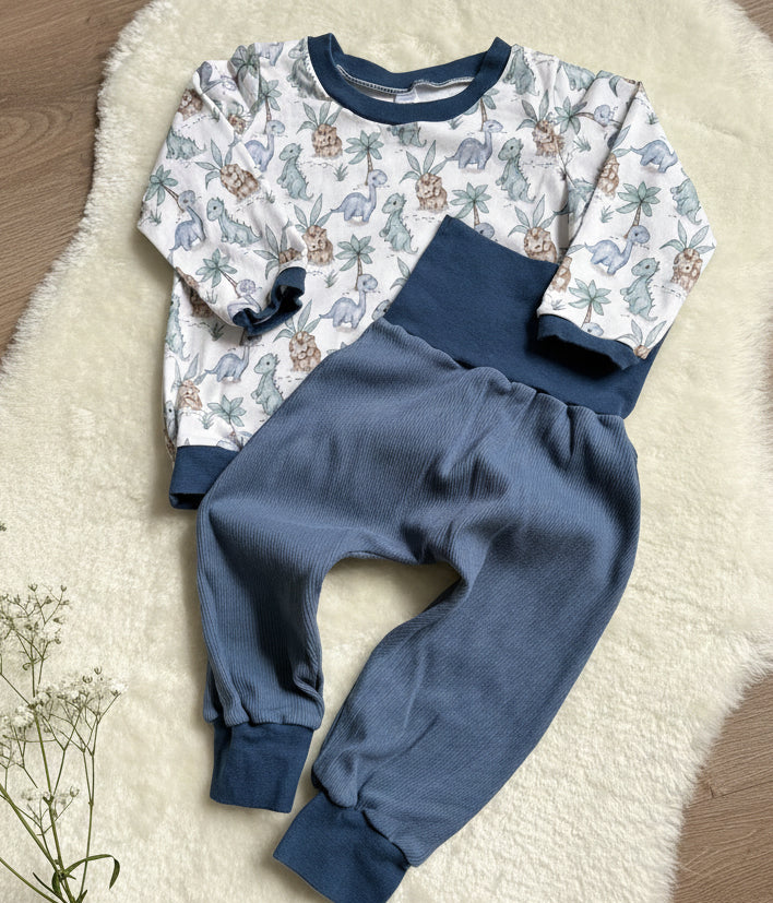 "Baby Dinosaurier" - Sweater in 80 und Pumphose in 74/80